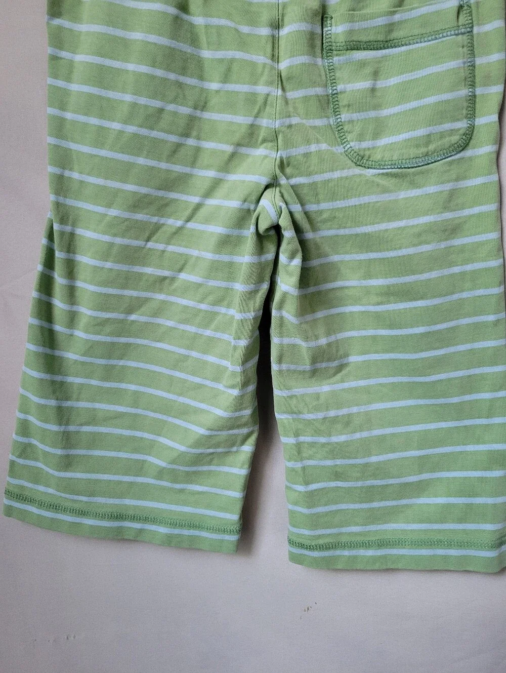 Mini Boden Boys Striped Cotton Pull On Shorts Green 5-6Y